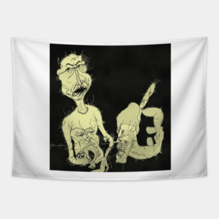 surreal and absurd line Tapestry