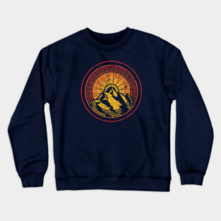 Baked Earth Biking Sun Cycling Mountain Bike Art Tire Sunset Biker Grunge Crewneck Sweatshirt