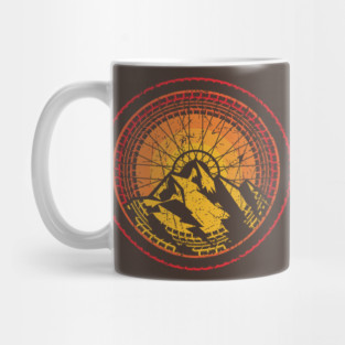 Baked Earth Biking Sun Cycling Mountain Bike Art Tire Sunset Biker Grunge Mug