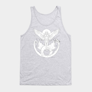 Fighting Angel and Dragon Tank Top