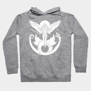 Fighting Angel and Dragon Hoodie