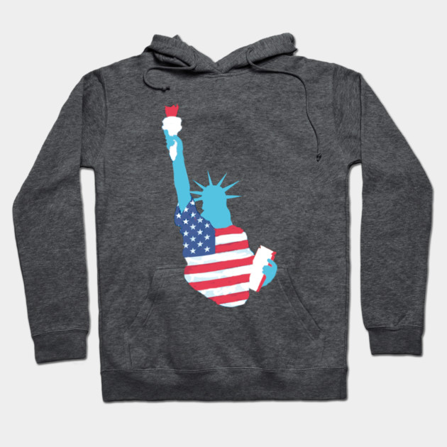 Statue of Liberty with USA Flag Hoodie by DonWillisJrArt