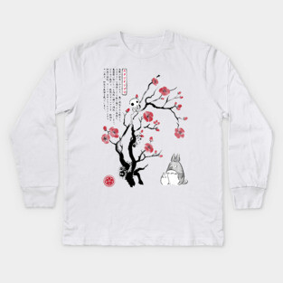 Spirits sumi e Kids Long Sleeve T-Shirt