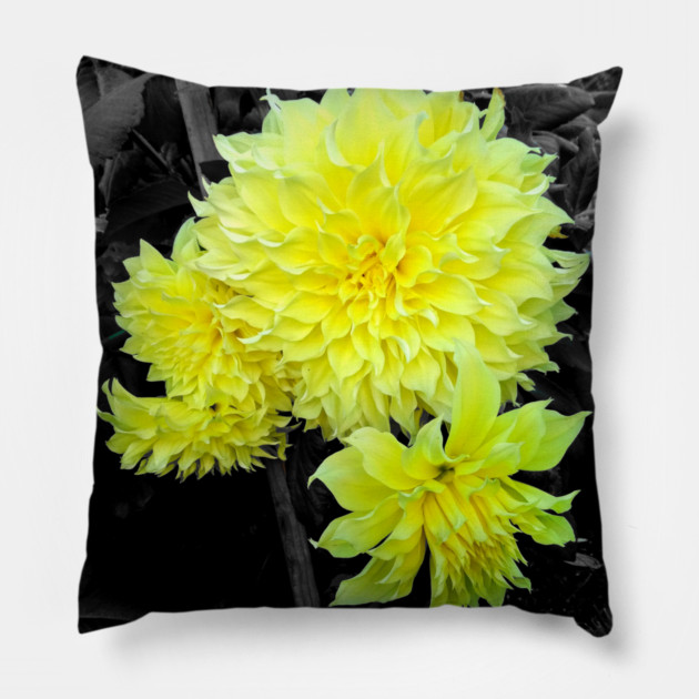 Giant Yellow Dahlia Pillow by H. R. Sinclair