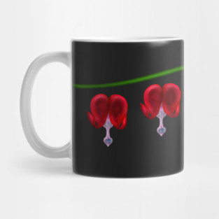 Illustrated Red Bleeding Hearts Mug