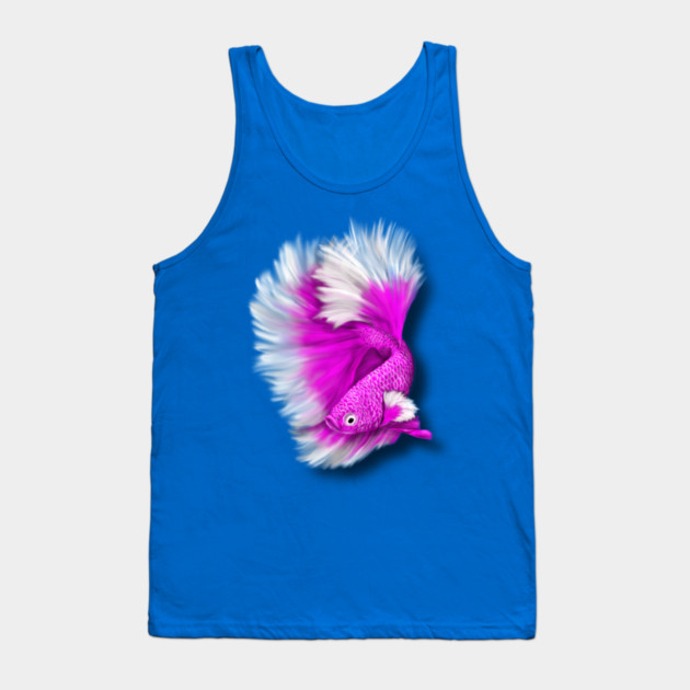 White and Hot Pink Betta Fish Tank Top by H. R. Sinclair