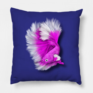 White and Hot Pink Betta Fish Pillow