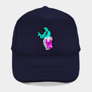 Betta Fish Duo, black & teal, white & pink Hat