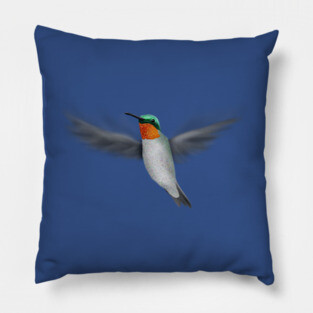 Tiny Illustrated Hummingbird Pillow