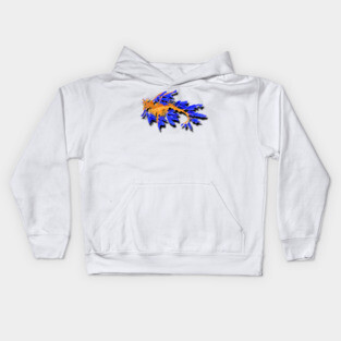 Illustrated Gold & Blue Leafy Seadragon Kids Hoodie