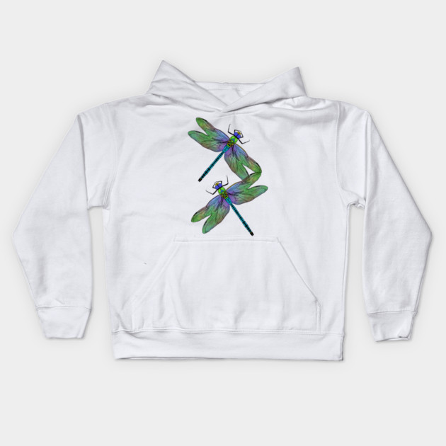 Emperor Dragonflies Digital Art Kids Hoodie by H. R. Sinclair