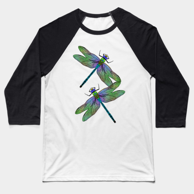 Emperor Dragonflies Digital Art Baseball T-Shirt by H. R. Sinclair