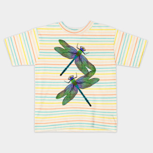 Emperor Dragonflies Digital Art Kids T-Shirt