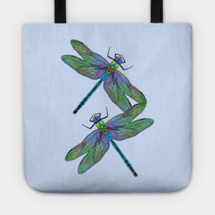 Emperor Dragonflies Digital Art Tote