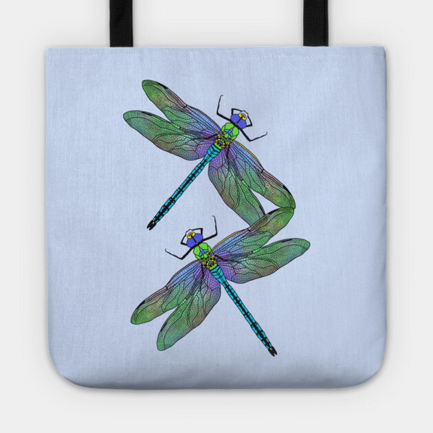 Emperor Dragonflies Digital Art Tote by H. R. Sinclair