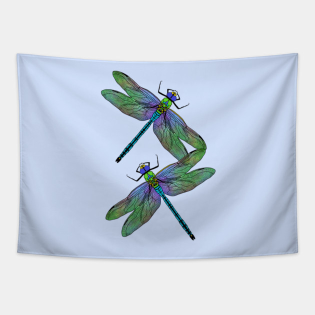 Emperor Dragonflies Digital Art Tapestry by H. R. Sinclair
