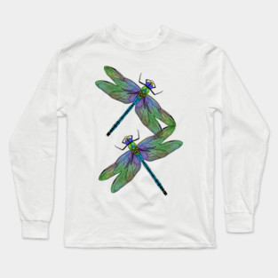 Emperor Dragonflies Digital Art Long Sleeve T-Shirt