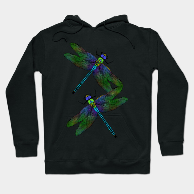 Emperor Dragonflies Digital Art Hoodie by H. R. Sinclair