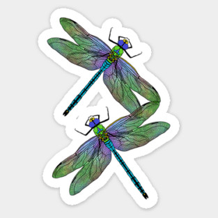 Emperor Dragonflies Digital Art Sticker