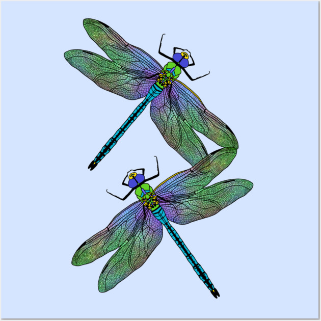 Emperor Dragonflies Digital Art Wall Art by H. R. Sinclair