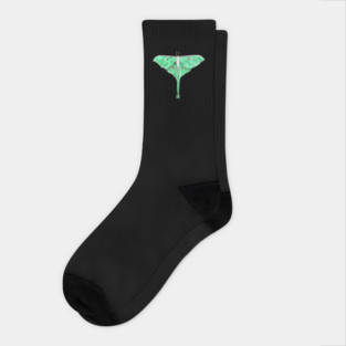 Green Lunar Moth Digital Art Socks