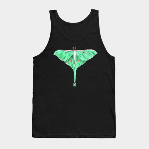 Green Lunar Moth Digital Art Tank Top by H. R. Sinclair
