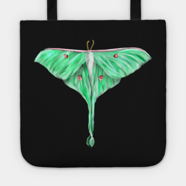 Green Lunar Moth Digital Art Tote by H. R. Sinclair