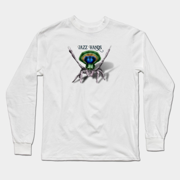 Cute Peacock Spider Digital Art Long Sleeve T-Shirt by H. R. Sinclair