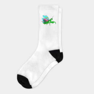 Colorful Praying Mantis Digital Art Socks