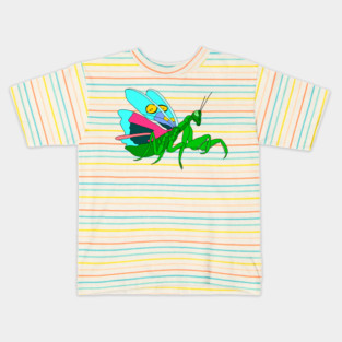 Colorful Praying Mantis Digital Art Kids T-Shirt