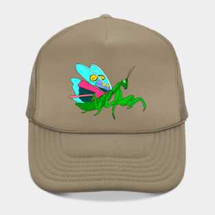 Colorful Praying Mantis Digital Art Hat