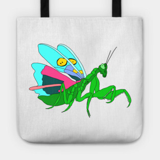 Colorful Praying Mantis Digital Art Tote