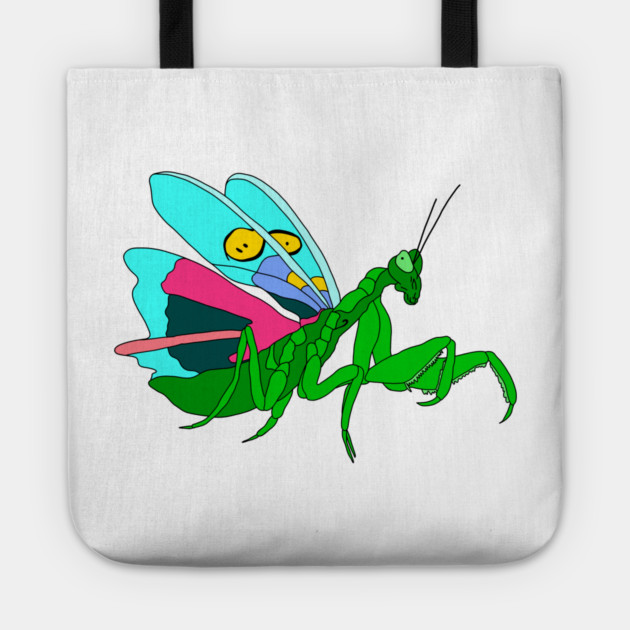 Colorful Praying Mantis Digital Art Tote by H. R. Sinclair