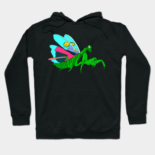 Colorful Praying Mantis Digital Art Hoodie