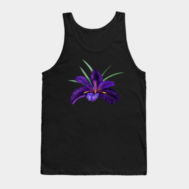 Deep Purple Bog Water Iris  Art Tank Top by H. R. Sinclair
