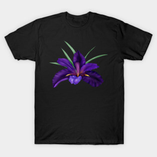 Deep Purple Bog Water Iris  Art T-Shirt