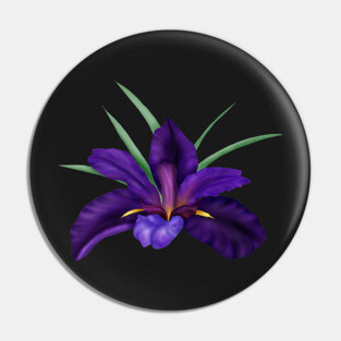 Deep Purple Bog Water Iris  Art Pin