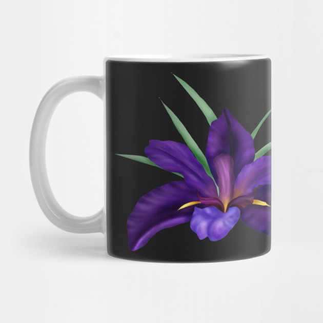 Deep Purple Bog Water Iris  Art by H. R. Sinclair