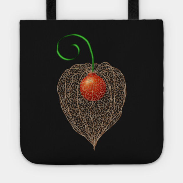 Delicate Chinese Lantern Fruit Art Tote by H. R. Sinclair