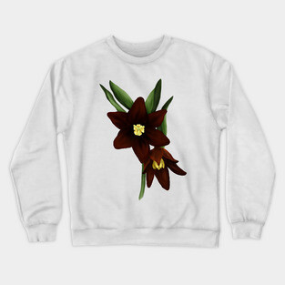 Chocolate Lily Flowers Digital Art Crewneck Sweatshirt