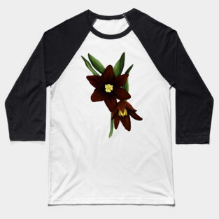 Chocolate Lily Flowers Digital Art Baseball T-Shirt