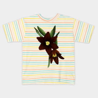 Chocolate Lily Flowers Digital Art Kids T-Shirt