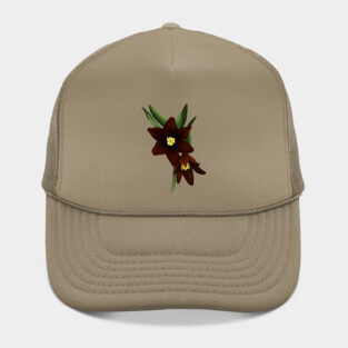 Chocolate Lily Flowers Digital Art Hat