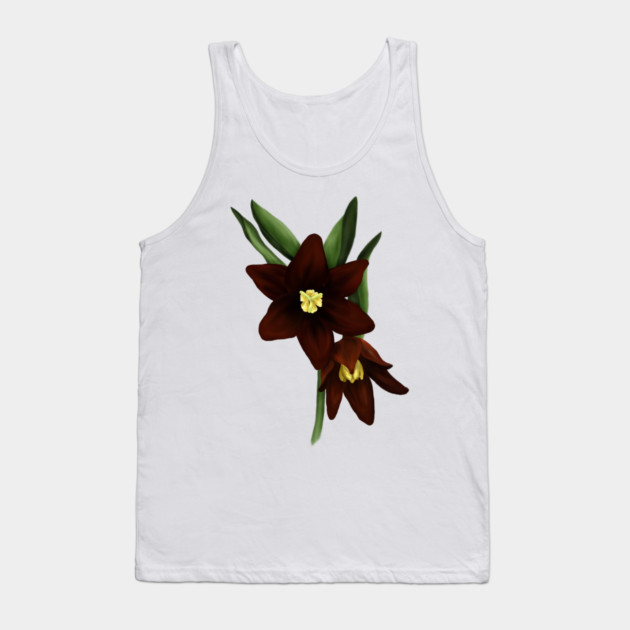 Chocolate Lily Flowers Digital Art Tank Top by H. R. Sinclair