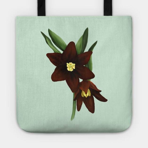 Chocolate Lily Flowers Digital Art Tote by H. R. Sinclair