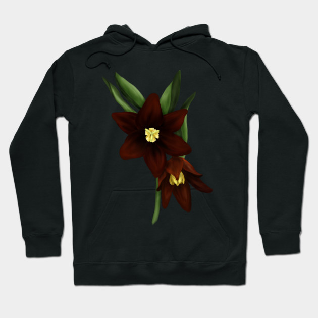 Chocolate Lily Flowers Digital Art Hoodie by H. R. Sinclair