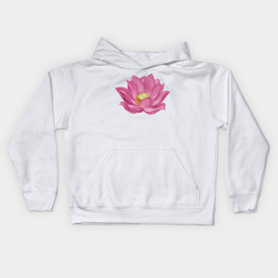 Pink Lotus Blossom Digital Art Kids Hoodie