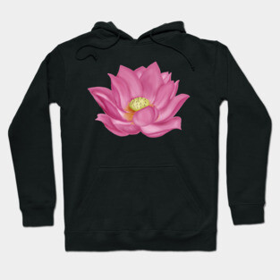Pink Lotus Blossom Digital Art Hoodie