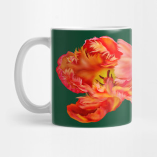 Flaming Orange & Yellow Parrot Tulip Digital Art Mug
