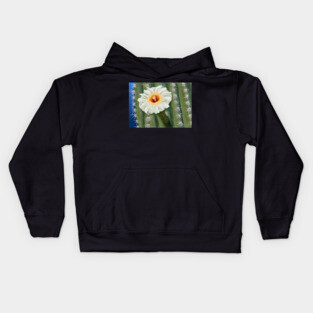 Saguaro Cactus White Flower Art Kids Hoodie
